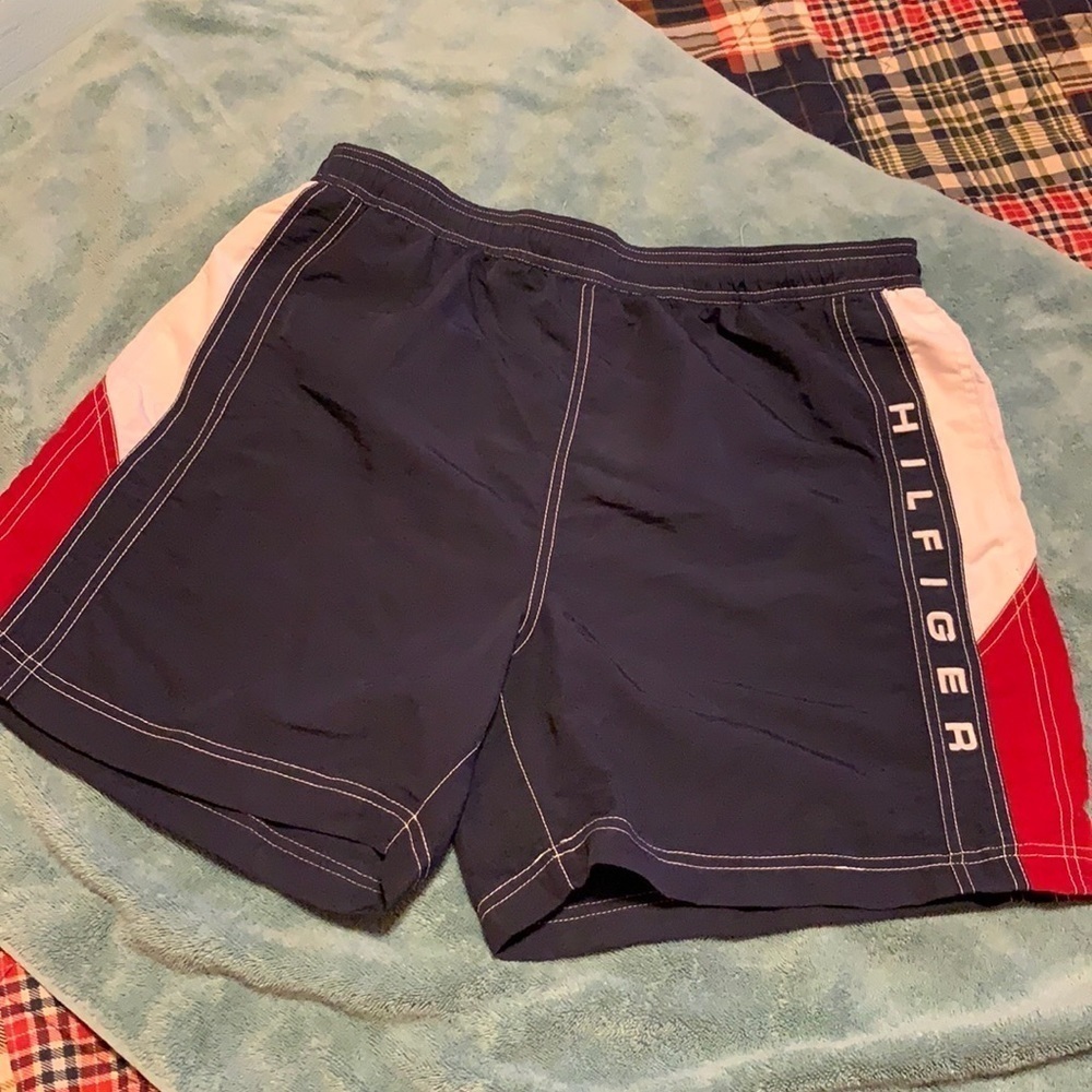 Tommy Hilfiger spellout swim trunks Blue Size Large - Picture 8 of 8